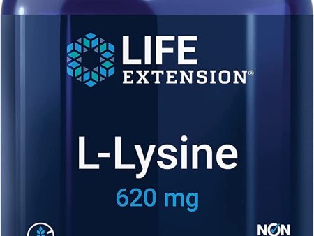 Life Extension, L-Lysine, 620mg, Dosis Alta, 100 Cápsulas veganas, Sin Gluten, Vegetarianas, Sin Soja, Sin OGM Embalaje Deteriorado (Cad: 31 10 2024) For Discount