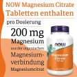 Now Foods, Magnesium Citrate, 200mg Magnesio, 100 Tabletas veganas, Probado en Laboratorio, Vegetariano, Sin Gluten, Sin Soja, No GMO Embalaje Deteriorado (Cad: 31 10 2027) For Discount