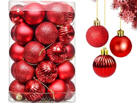 Bolas de Navidad Rojas, 34pcs Adornos Navideños para Arbol Rojas Personalizada Adornos Arbol Navidad, Colgantes de Navidad Decorativos Embalaje Deteriorado Online