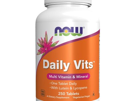 Now Foods, Daily Vits, Vitaminas Diarias, Multivitaminas, 250 Comprimidos veganos, Probado en Laboratorio, Sin Gluten, Sin Soja, Vegetariano, Sin OGM Embalaje Deteriorado (Cad: 31 10 2024) Online Sale