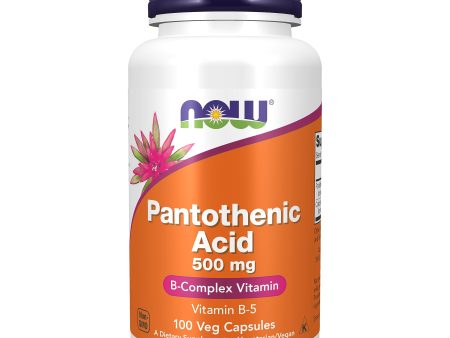 Now Foods, Pantothenic Acid (Ácido Pantoténico), 500mg, 100 Cápsulas veganas, Probado en Laboratorio, Vitamina B5, Alta Dosis, Sin Gluten, Sin Soja, Vegetariano Embalaje Deteriorado (Cad: 30 09 2024) Discount