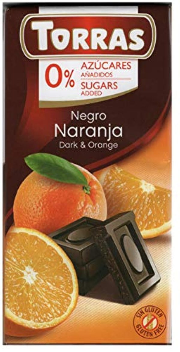 Tableta de chocolate negro con naranja sin azúcar y sin gluten (Cad: 23 03 2024) Sale