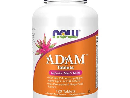 Now Foods, ADAM, Multivitamínico para Hombres, 120 Comprimidos veganos, Probado en Laboratorio, Sin Gluten, Vegetariano, No GMO Embalaje Deteriorado (Cad: 31 05 2024) Hot on Sale