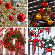 Bolas de Navidad Rojas, 34pcs Adornos Navideños para Arbol Rojas Personalizada Adornos Arbol Navidad, Colgantes de Navidad Decorativos Embalaje Deteriorado Online