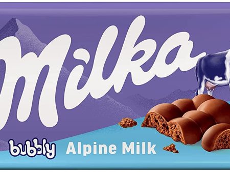 Tableta de Chocolate Milka Bubbly con Leche de los Alpes Aireado con Burbujas 90g (Cad: 07 01 2024) Online now