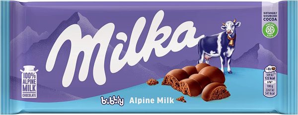 Tableta de Chocolate Milka Bubbly con Leche de los Alpes Aireado con Burbujas 90g (Cad: 09 03 2024) Cheap