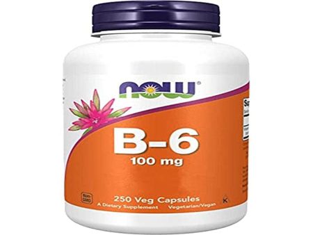 Now Foods, Vitamina B6 (Piridoxina), 100mg, 250 Cápsulas veganas, Probadas en Laboratorio, Sin Gluten, Sin Soja, Vegetarianas, No GMO Embalaje Deteriorado (Cad: 28 02 2027) Online