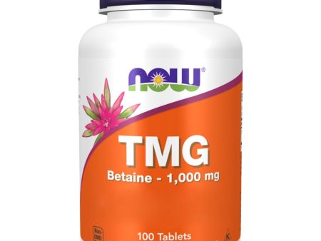 Now Foods, TMG (Trimetilglicina), 1.000mg, 100 Comprimidos veganos, Probado en Laboratorio, Alta Dosis, Betaína, Sin Gluten, Sin Soja, Vegetariano Embalaje Deteriorado (Cad: 30 11 2025) Sale