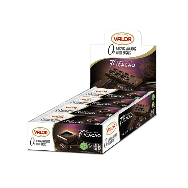 Estuche de 20 Tabletas de Chocolate Negro 70% - Intenso Sabor y Aroma - Apto para celiacos (Cad: 31 12 2024) Online now