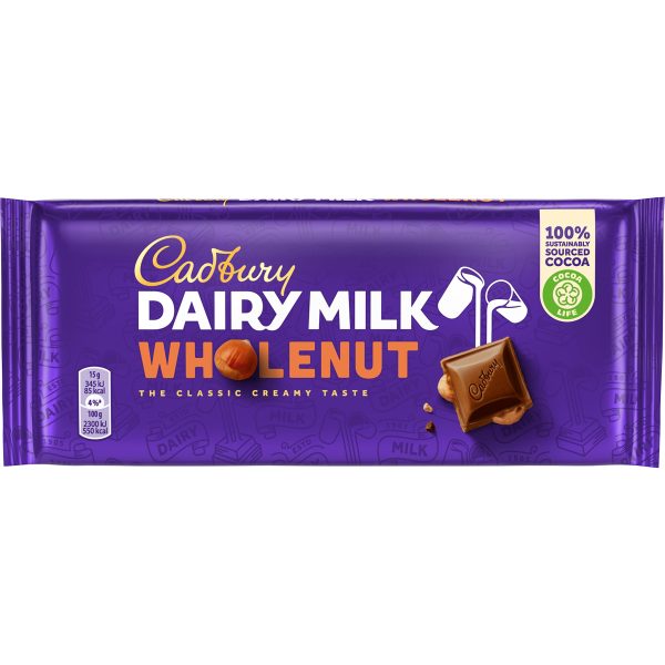 Tableta de chocolate con leche Cadbury y avellanas Online now