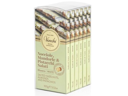 Venchi - Kit de 6 Tabletas de Chocolate Blanco Salado con Avellanas, Almendras y Pistachos, 600 g - Sin Gluten (Cad: 20 02 2024) Discount