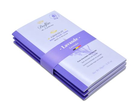 Dolfin Chocolate Negro con Lavanda - Barra de Chocolate Belga Artesanal, Sutil Aroma y Sabor Floral - Confitería Premium, Regalos Caramelos Gourmet, Golosinas - Hecho en Bélgica, 210g, Paquete de 3 (Cad: 22 04 2024) For Cheap