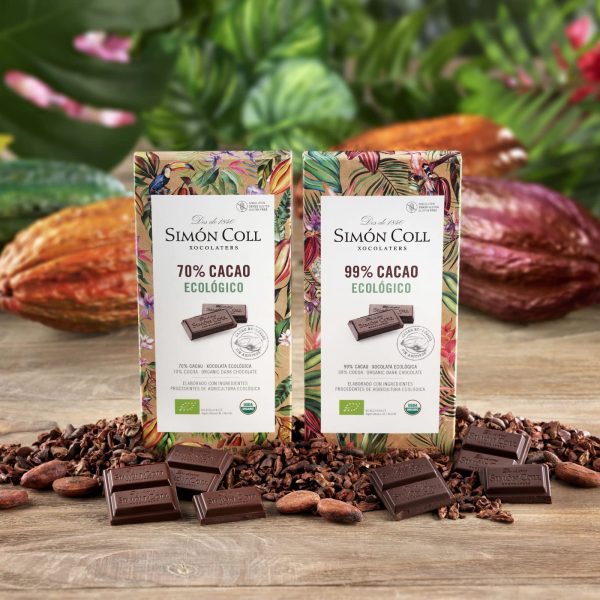 Simón Coll - Tableta de Chocolate Ecológico Negro 70% Cacao, 85gr – Sin Gluten (Cad: 31 12 2024) Online