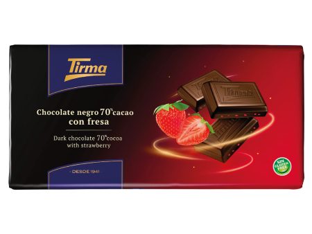 Tableta de Chocolate Negro Tirma con Fresa, 70% Cacao, 125 Gramos (Cad: 30 06 2024) Online now