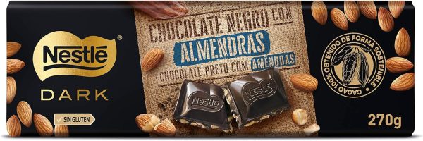 Nestlé Tableta Chocolate Negro con Almendras 270 g (Cad: 31 10 2023) For Sale