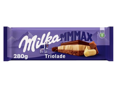 Tableta de chocolate Milka MMMAX Triolade de 3 Chocolates: Blanco, Chocolate con Leche de los Alpes y Chocolate con Extra de Cacao 280g (Cad:31 03 2024) Sale