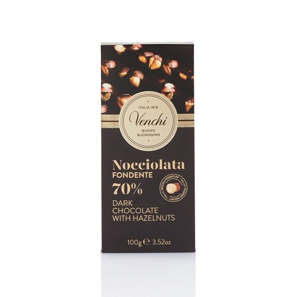 Venchi - Tableta de chocolate amargo 70% con avellanas del Piamonte IGP, 100g - Sin gluten (Cad: 30 03 2024) Online