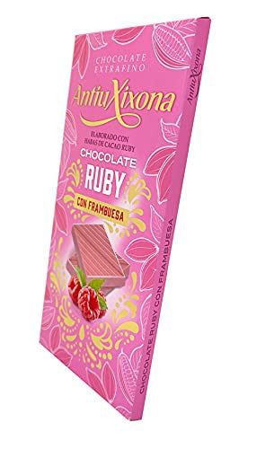 Antiu Xixona Chocolates Premium - Chocolate Ruby con Frambuesa - Sabor Suave y Tierno - Receta Original - Textura Cremosa - Tableta de Chocolate Ruby 100g (Cad: 31 03 2025) For Sale