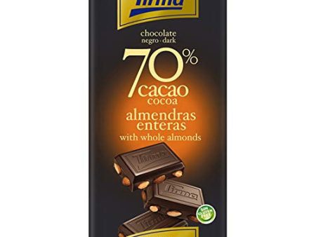 Tirma Chocolate Negro 70% Cacao Con Almendras Enteras - 125 g (Cad: 31 08 2024) Fashion