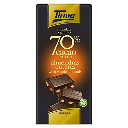 Tirma Chocolate Negro 70% Cacao Con Almendras Enteras - 125 g (Cad: 31 08 2024) Fashion