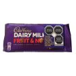 Tableta de Chocolate Cadbury Dairy Milk Fruit and Nut - 110g, 1 unidad (Cad: 28 07 2024) For Discount