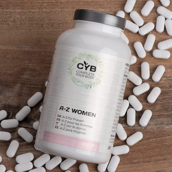 CYB A-Z Vitaminas para mujeres Con calcio, hierro, ácido fólico 365 tabletas Embalaje Deteriorado (Cad: 31 10 2024) on Sale