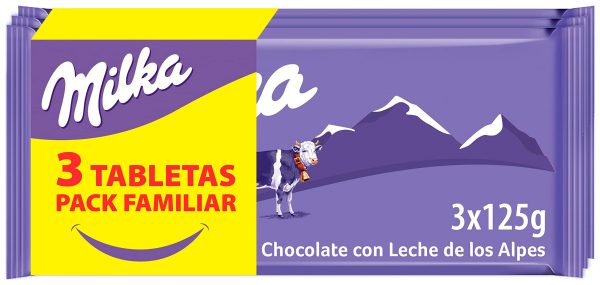 Tableta de Chocolate con Leche Milka Pack Familiar 3 x 125g (Cad: 20 01 2024) on Sale