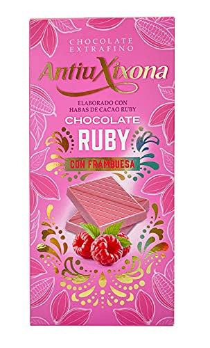 Antiu Xixona Chocolates Premium - Chocolate Ruby con Frambuesa - Sabor Suave y Tierno - Receta Original - Textura Cremosa - Tableta de Chocolate Ruby 100g (Cad: 28 02 2025) For Sale