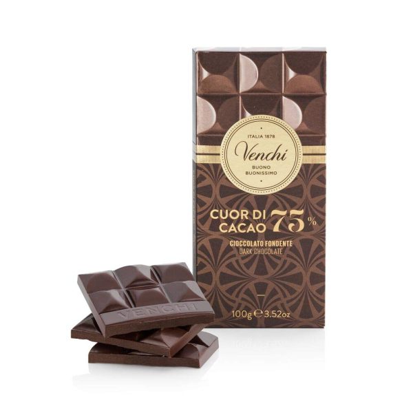 Tableta de Chocolate Negro 75% Cuor di Cacao, 100g - Chocolate Negro de América del Sur y Central - Sin Gluten (Cad: 20 01 2025) Hot on Sale