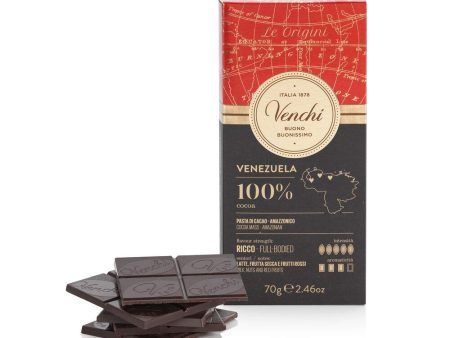 Tableta de Chocolate Negro 100% Venezuela, 70 g - Chocolate de Origen Único - Sin Gluten (Cad: 13 01 2025) Sale