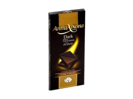 Antiu Xixona Chocolates Premium - Chocolate Negro 72% Cacao - Sabor Intenso - Sin Gluten - Tableta de Chocolate Negro 72% Cacao, 100g (Cad: 31 03 2024) on Sale