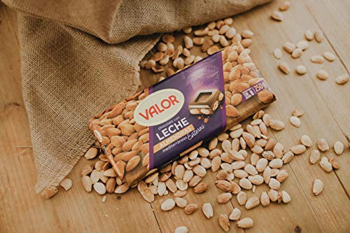 Valor - Chocolate con Leche con Almendras Mediterráneas Enteras - Sin Gluten - Chocolate con Leche y Almendras Valor - Chocolate Valor Suave - Tableta de 250 Gramos (Cad: 30 09 2024) Hot on Sale