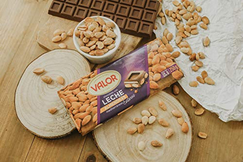 Valor - Chocolate con Leche con Almendras Mediterráneas Enteras - Sin Gluten - Chocolate con Leche y Almendras Valor - Chocolate Valor Suave - Tableta de 250 Gramos (Cad: 30 09 2024) Hot on Sale