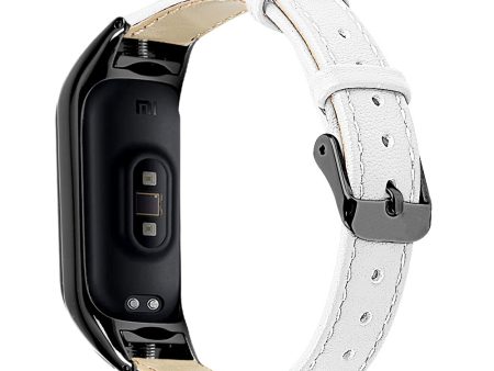 For Xiaomi Smart Band 8 Genuine Cowhide Leather Band Watch Straps with Black Watch Case Online