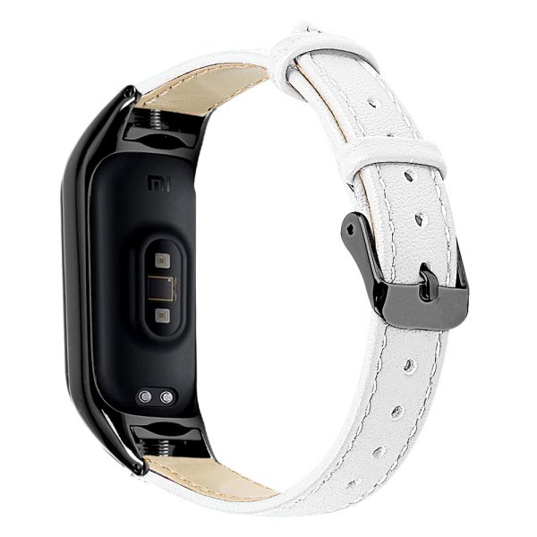 For Xiaomi Smart Band 8 Genuine Cowhide Leather Band Watch Straps with Black Watch Case Online