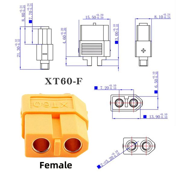 PW-052-FF XT60 0.5m Power Cable Female to Female 12AWG Extension Cord Connector for RC Battery Power Station Cheap