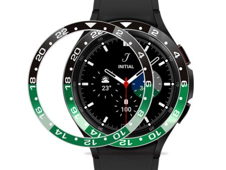 For Samsung Galaxy Watch4 Classic 42mm Watch Bezel Dual-color Metal Watch Bezel Insert Ring Adhesive Frame (Type B) Online now