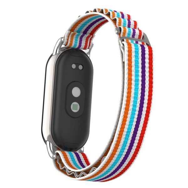 Replacement Watch Band for Xiaomi Smart Band 8 Nylon Wrist Strap with Silver Connector Fashion