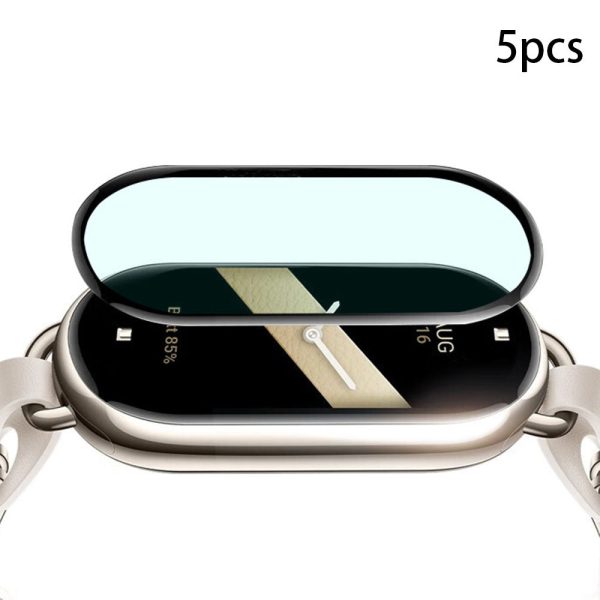 5Pcs PET Screen Protector for Xiaomi Smart Band 8 , Anti-scratch Black Edge 3D Watch Screen Film Online now