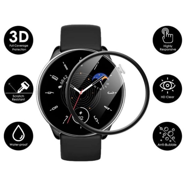 1Pc 3D PET+PPT Screen Protector for Huami Amazfit GTR Mini , Black Edge Watch Screen Protective Film For Cheap