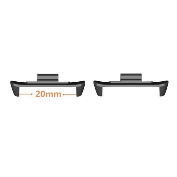 1 Pair Black Watch Band Adapter for Xiaomi Smart Band 8 Pro 20mm Metal Watch Strap Connector Supply