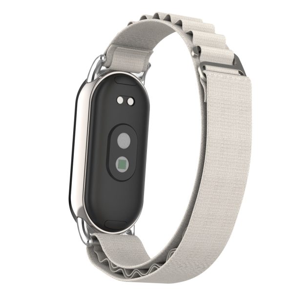 Replacement Watch Band for Xiaomi Smart Band 8 Nylon Wrist Strap with Silver Connector Fashion