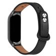 For Xiaomi Smart Band 8 Genuine Cowhide Leather Watch Band Rivets Wrist Strap with Black Watch Case Discount